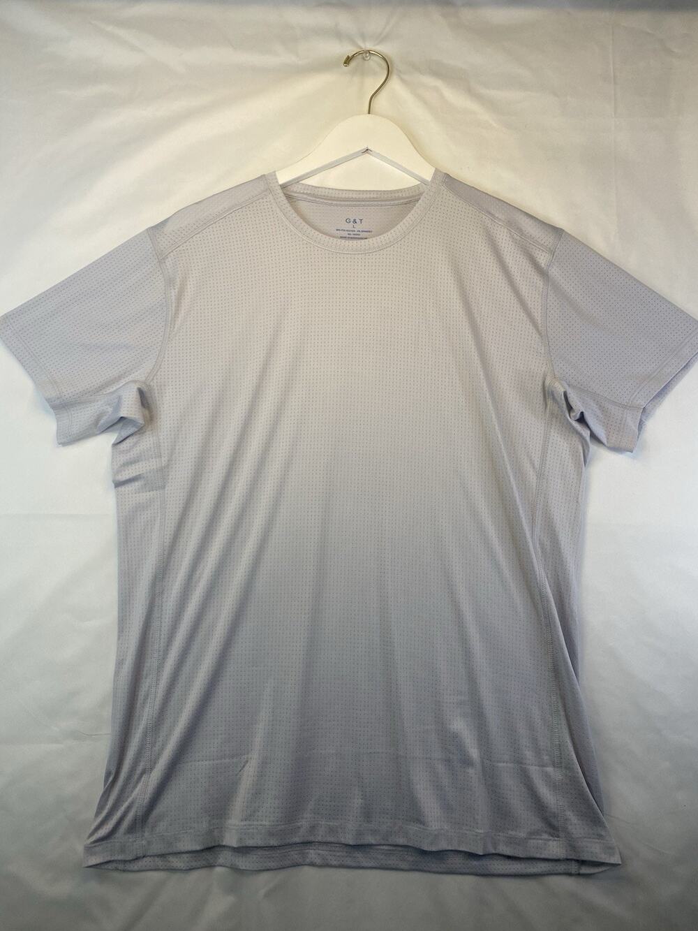 G&T Activewear Stretch Crew Neck Short Sleeve T-Shirt Gray Men's L